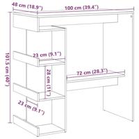 Bartafel met opbergrek 100x48x101,5 cm oud houtkleurig - thumbnail