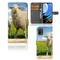Xiaomi Redmi 9T | Poco M3 | Telefoonhoesje | Met pasjeshouder | Schaap en Lammetje - thumbnail