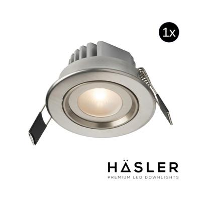 Inbouwspot Häsler Tarragona Incl. Fase Aansnijding Dimbaar 8 cm 4 Watt Warm Wit RVS Set 1x Inbouwspot Häsler Tarragona Incl. Fase Aansnijding Dimbaar 8 cm 4 Watt Warm Wit RVS Set 1x