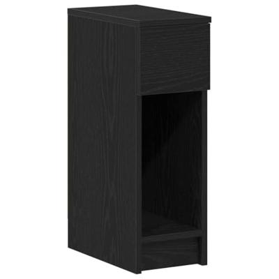 Nachtkastjes 2 st met lade 20x36x60 cm zwart eikenkleurig