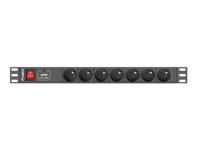 LANBERG STEKKERDOOS RACK PDU (1U,10A,7X 230V,2M) - thumbnail