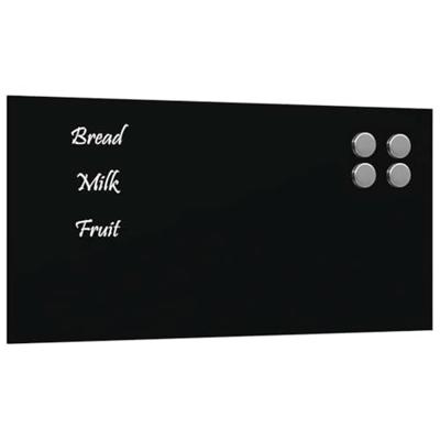 Magneetbord voor aan de wand 40x20 cm gehard glas zwart