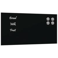 Magneetbord voor aan de wand 40x20 cm gehard glas zwart - thumbnail