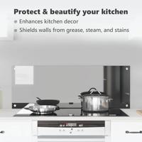 VidaXL Keuken spatscherm donkergrijs 110 x 40 cm gehard glas - thumbnail