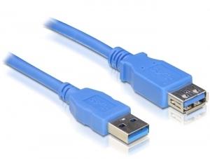 Delock 82538 USB-kabel USB 3.2 Gen1 (USB 3.0 / USB 3.1 Gen1) USB-A stekker, USB-A bus 1.00 m Blauw Vergulde steekcontacten