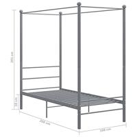 Hemelbedframe metaal grijs 90x200 cm - thumbnail