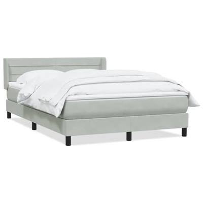 Boxspring met matras fluweel lichtgrijs 160x220 cm