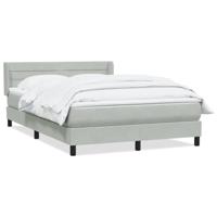 Boxspring met matras fluweel lichtgrijs 160x220 cm - thumbnail