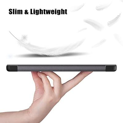 Lunso - Lenovo Tab M8 Gen 4 (8 inch) - Tri-Fold Bookcase hoes - Grijs Lunso - Lenovo Tab M8 Gen 4 (8 inch) - Tri-Fold Bookcase hoes - Grijs