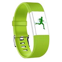 By Qubix - Compatible met Fitbit Charge 2 sportbandje - Maat: Large - Groen - Compatible fitbit bandje - thumbnail