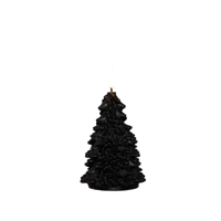Kaars kerstboom wax led 3d vlam op batterij met timer d8.5h15 cm zwart Anna's Collection - Annas collection - thumbnail