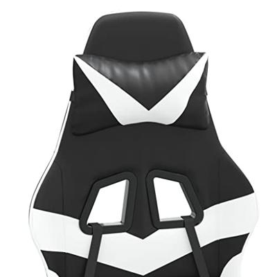 Gamestoel draaibaar kunstleer zwart en wit