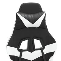 Gamestoel draaibaar kunstleer zwart en wit - thumbnail