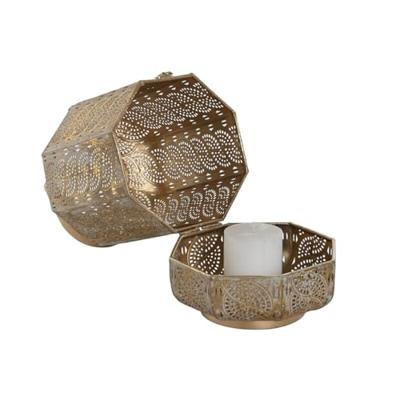 Set van placemats Home ESPRIT Gouden Metaal 25 x 25 x 40 cm