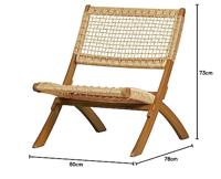 WOOOD Klapstoel 'Lois' kleur Naturel - thumbnail