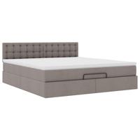 Ottoman bed met matras 160x200cm stof taupe - thumbnail