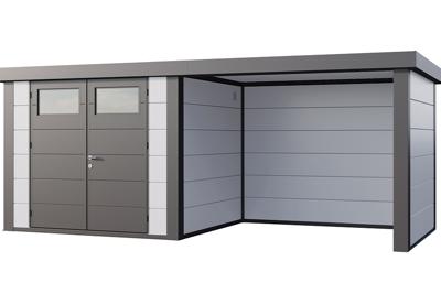 Telluria | Tuinhuis Classico 2724 met Overkapping Lounge Small | Rechts | Wit-Antraciet