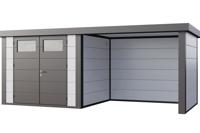 Telluria | Tuinhuis Classico 2724 met Overkapping Lounge Small | Rechts | Wit-Antraciet - thumbnail