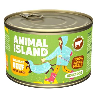 ANIMAL ISLAND Rundvlees met wortelen - nat hondenvoer - 410 g