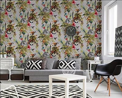DUTCH WALLCOVERINGS behang aap zilverkleurig