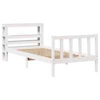 Bedframe zonder matras massief grenenhout wit 90x190 cm - thumbnail