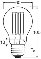 OSRAM HOMELIGHTING 4058075436886 LED-lamp Energielabel D (A - G) E27 Peer 7.5 W = 75 W Warmwit (Ø x l) 60 mm x 105 mm 1 stuk(s) - thumbnail