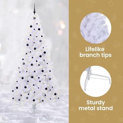 Kunstkerstboom met 300 LED Wit 240 cm PVC en staal