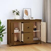 Dressoir 100x35x74 cm massief grenenhout honingbruin - thumbnail
