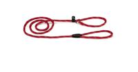 Hondenriem van rond nylon sliplijn 170cm x 8mm rood - thumbnail