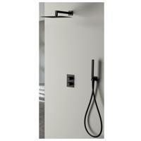 Inbouw Regendouche Set Sanimex Design Giulini Thermostatisch Vierkante Hoofddouche Mat Zwart - thumbnail