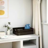 VidaXL Houten kist met handvatten 40x30x13 cm massief grenenhout zwart - thumbnail