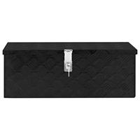 Opbergbox 70x31x27 cm aluminium zwart - thumbnail