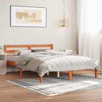 Bedframe massief grenenhout wasbruin 135x190 cm - thumbnail