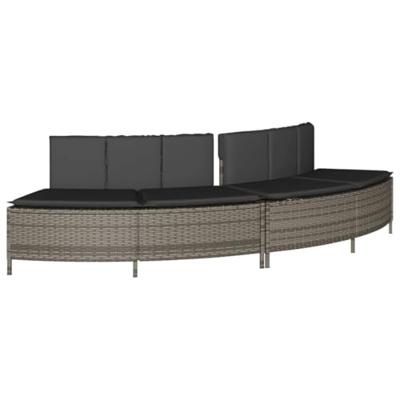 VidaXL Hottub-bankjes met kussens 2 st poly rattan grijs