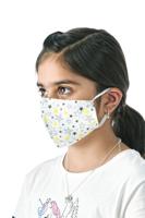 Wasbaar mondmasker, stars motief, maat: kinderen, pak van 5 stuks - thumbnail