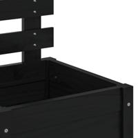 Plantenbak met rek 39x39,5x114 cm massief grenenhout zwart - thumbnail