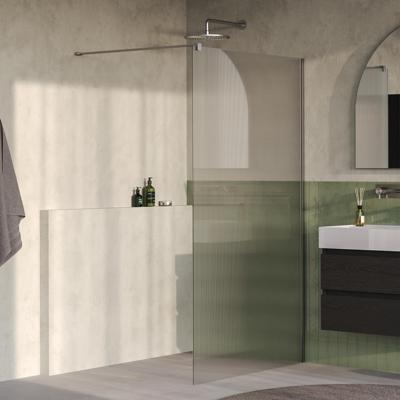 BRAUER Oblivion Flow inloopdouche helder ribbelglas 120x200 incl. glascoating Geborsteld RVS PVD