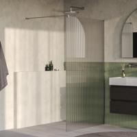 BRAUER Oblivion Flow inloopdouche helder ribbelglas 120x200 incl. glascoating Geborsteld RVS PVD - thumbnail
