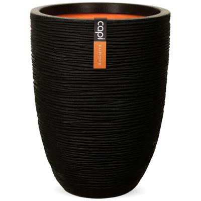 Capi Vaas Elegant Laag Rib Ø34cm Zwart Capi Vaas Elegant Laag Rib Ø34cm Zwart