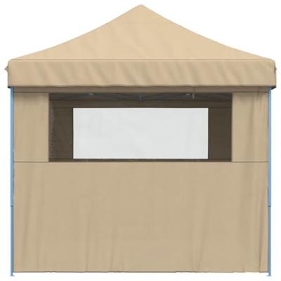 Partytent inklapbaar pop-up met 4 zijwanden beige Partytent inklapbaar pop-up met 4 zijwanden beige