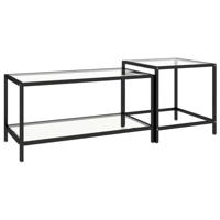 2-delige Salontafelset gehard glas transparant - thumbnail