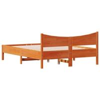 Bedframe massief grenenhout wasbruin 135x190 cm - thumbnail