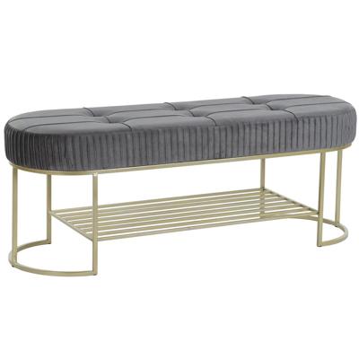 Kruk DKD Home Decor Grijs Gouden Metaal 120 x 40 x 45 cm Kruk DKD Home Decor Grijs Gouden Metaal 120 x 40 x 45 cm