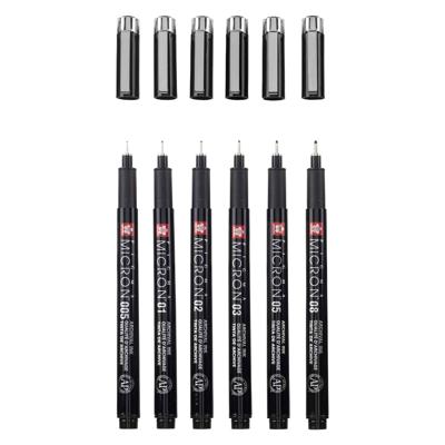 Sakura pigma micron black edition set en gratis etui, 6st