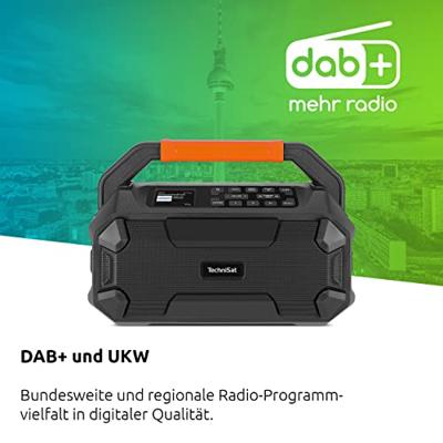 TechniSat DIGITRADIO 231 OD Bouwradio DAB, DAB+, VHF (FM) AUX, Bluetooth Wekfunctie, Oplaadbaar Zwart