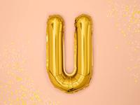 Folieballon Goud Letter &apos;U&apos; - 35cm - thumbnail