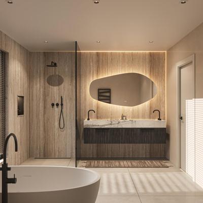 HIPP Design Phantom Organische LED spiegel - 160 x 80 cm - Directe en Indirecte LED Verlichting - Spiegelverwarming - Kleurenwissel - Touch Dimmer