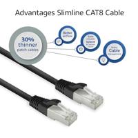 ACT FB8151 LSZH U/FTP CAT8 Datacenter Slimline Patchkabel Snagless | RJ45-connectoren | Zwart | 1,5 meter - thumbnail