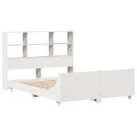 Bedframe zonder matras massief grenenhout wit 120x190 cm - thumbnail