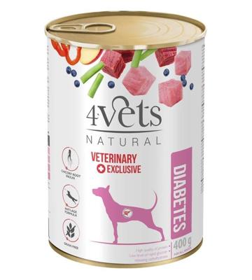 4VETS Natural Diabetes Dog - nat hondenvoer - 400 g